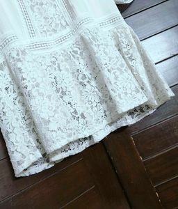 Zara Elegant White Lace Peplum Top