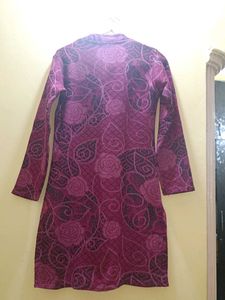 Purplish Pink Woolen Kurta For Women