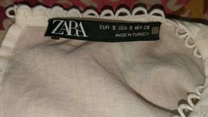 Zara White Abstract open collar Tunic