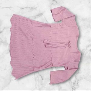 Scalloped Pink Top with Tie Detail