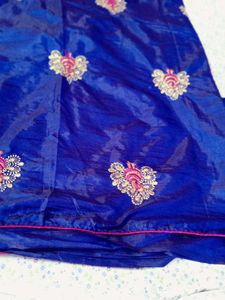 Elegant Blue silk saree with blouse