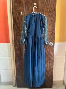 32 Bust Sequence Work Blue Ethnic Gown For Women