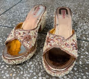 Embellished Gold Heels