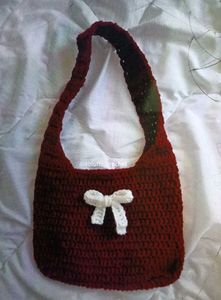 Crochet Hobo Bag with Bow
