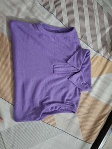 Lavender Ribbed Knit Top