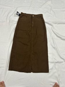 Zara Imported Brown Denim Skirt