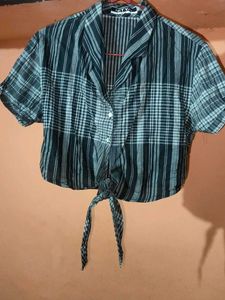 NITYA Striped Tie-Front Top