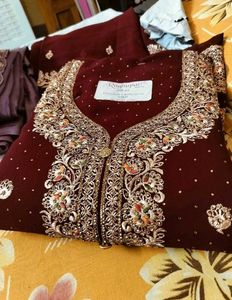 allover worked dress material