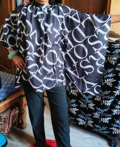 Sale!! Black And White Kaftan Top