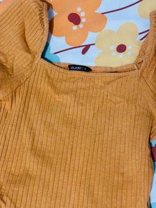 Cute Mustard Crop Top