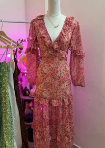 Floral Ruffle Maxi Dress