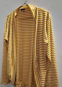 Mustard And White Color Shrug