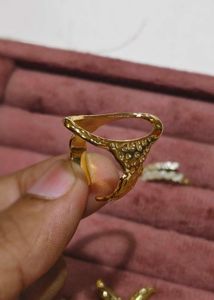 Textured Hollow Oval Ring