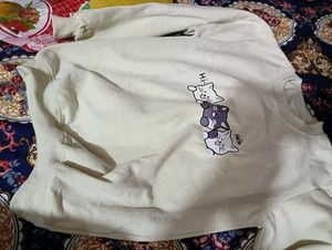 Cute Cat Print Crewneck Sweatshirt