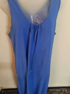 xxl Blue Sleeveless  nighty inner