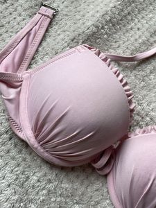 Light Pink Ruffled Bikini Top