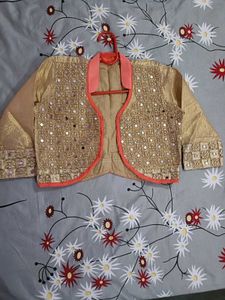 Peach Kurta with Gold Detail