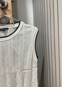 White Knit Sleeveless Top