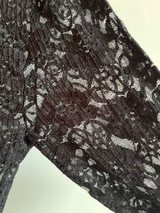 Black Lace Mock Neck Top