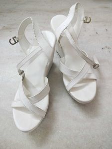 White Wedge Heels