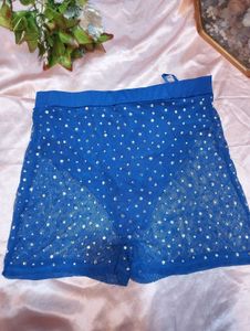 Blue Sequin Shorts
