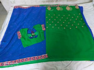 Elegant Saree with stitched blause