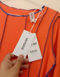 Orange Knit Mini bodycon Dress