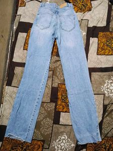 Straight Leg Light Wash Blue Jeans