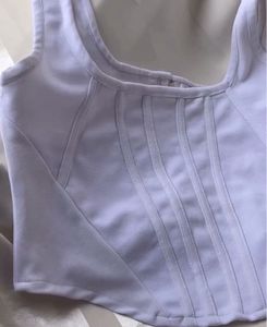 White Corset Tank Top