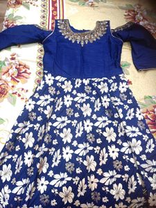 Blue Floral Kurta Set