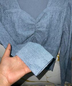 Blue Long Sleeve Top