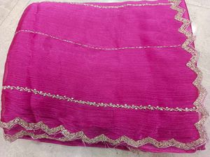 Elegant Pink Embellished Saree