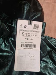 Zara Metallic Green Festive Dress