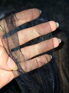 Tie Up Sheer Black Pearl Beaded Top