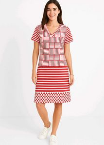 Red & White Patterned Knit