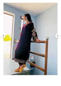 Pure Velvet Heavy Embroidery Suit