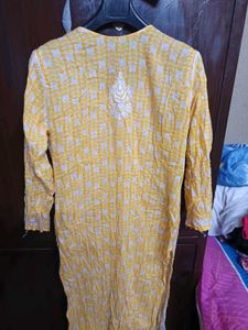 Yellow Chikankari Kurti