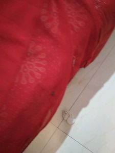Red Embroidered Kurta with Dupatta