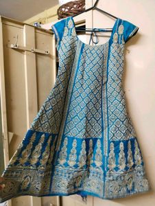 Blue & Gold Embroidered Dress