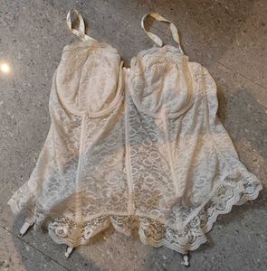 White Lace Bustier Garter Top