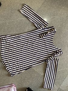 Zebra Crossing Off Shoulder Tops For Women