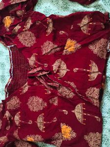 Maroon Printed Blouse