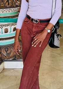 Tan Brown Straight Fit Jeans