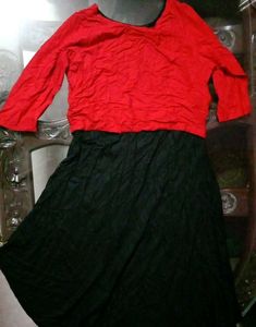 Red &amp; Black Embellished Gown