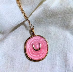 Pink Swirl Pendant Necklace