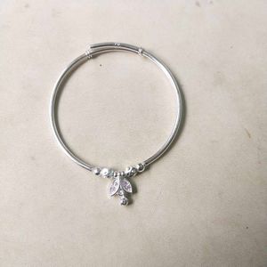 Pure Silver adjustable Single hand Kada/Bracele