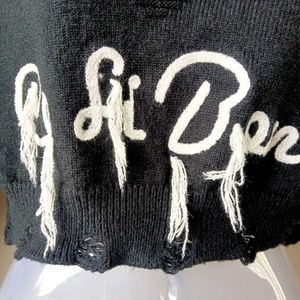 Distressed Cropped Sweater