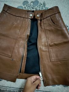 A Mini Leather Skirt