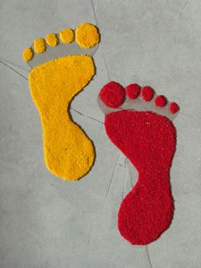 Pack Of 5 Set Rangoli Foot Prints