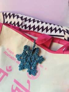 Crochet Snowflake Keychain